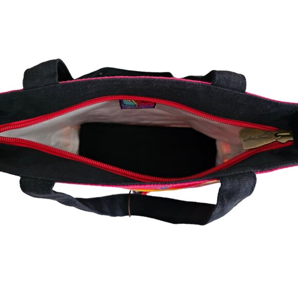 Laurel Burch Feline Friends Canvas  Shoulder Handbag Tote Bag Purse | NWT - Picture 4 of 4